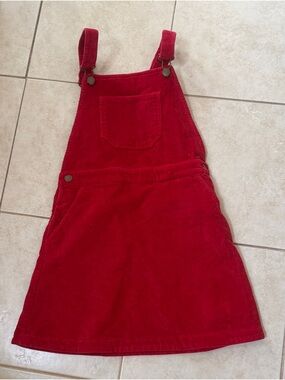 Hanna Andersson Red Corduroy Pinafore Dress